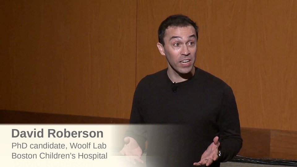 David Roberson giving an Ignite talk at Boston Children’s Hospital